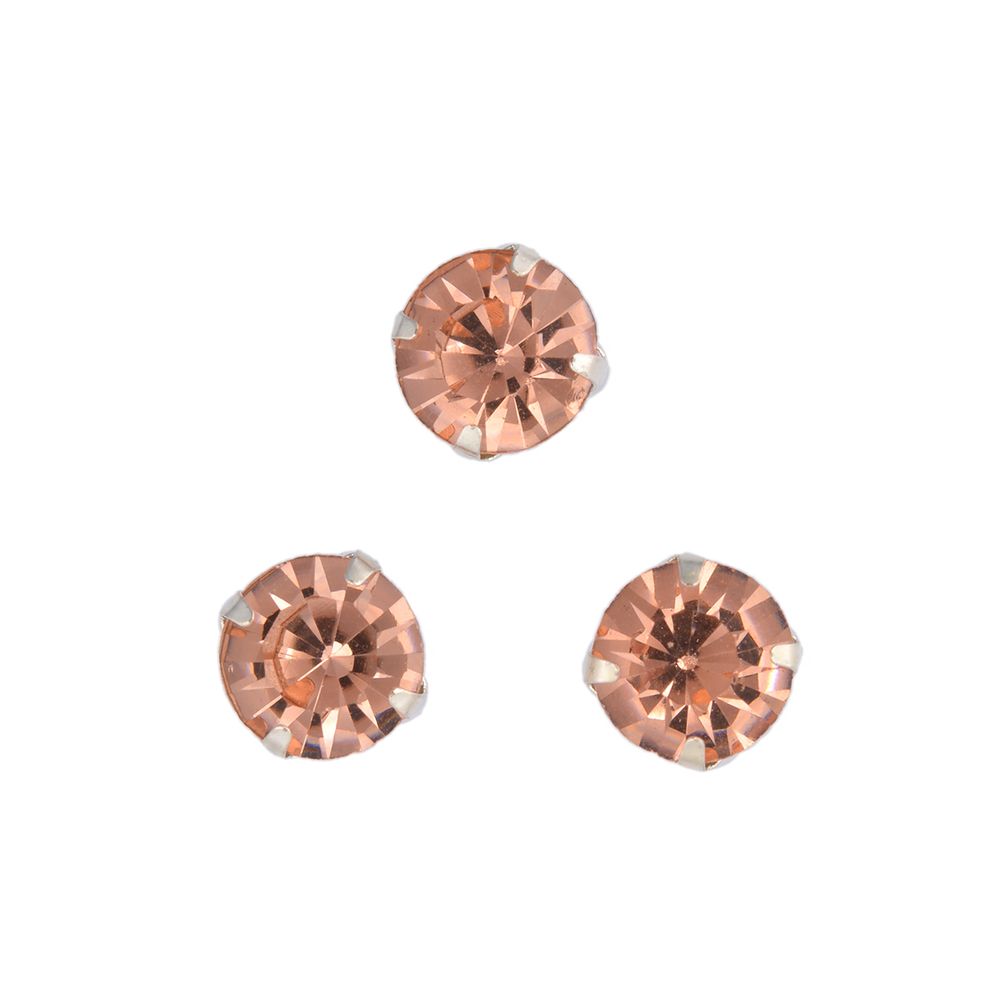 Стразы пришивные в цапах стекло MS.42.S, цв.шампанское 4 мм, уп. 1440 шт