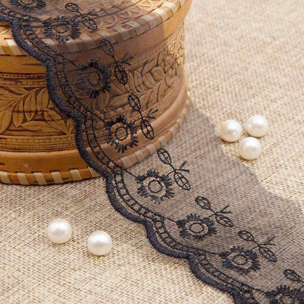 Кружево капроновое 53 мм / 13.71м, цв.черный