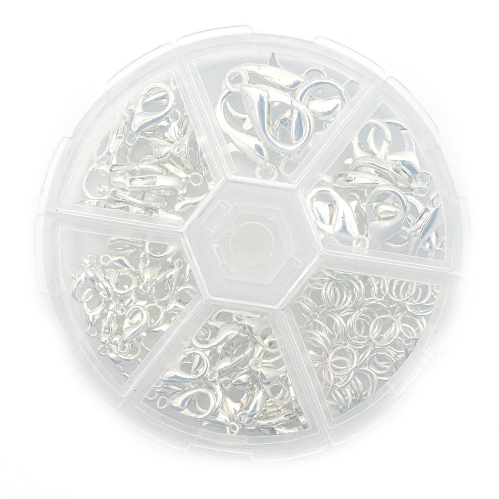 Набор фурнитуры для украшений, серебро, Астра