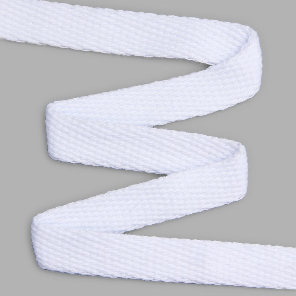 Шнур плоский плетеный х/б ⌀15.0 мм / 100 метров, цв.отбеленный