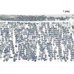 Бахрома отделочная 15.0 мм / 4.5 метра, с пайетками, TBY.11503, цв.серебро