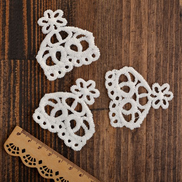 Пришивная кружевная аппликация Украшение 4 см, уп.50 шт, диз.3012, Kruzhevo