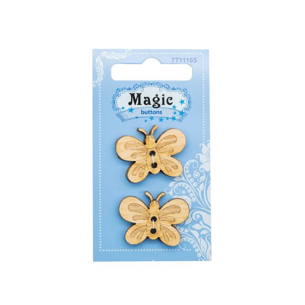 Украшения декоративные пуговицы Бабочка, 2 шт, Magic Buttons LW825-V45