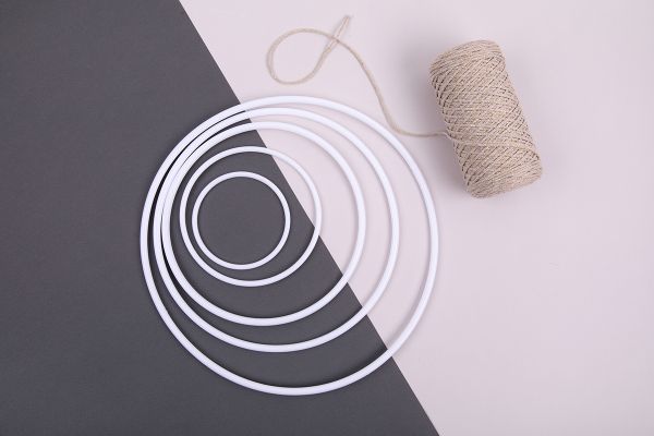 Кольцо для макраме (заготовка) сталь металл ⌀100 мм, белое, Gamma RKS-010