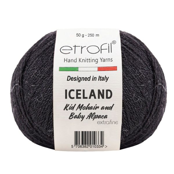 Пряжа Etrofil (Этрофил) Iceland / уп.10 мот. по 50 г, 250м 91191 черный