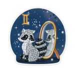 Алмазная (кристальная) мозаика Фрея, магнит Знаки зодиака. Близнецы, 9х9 см