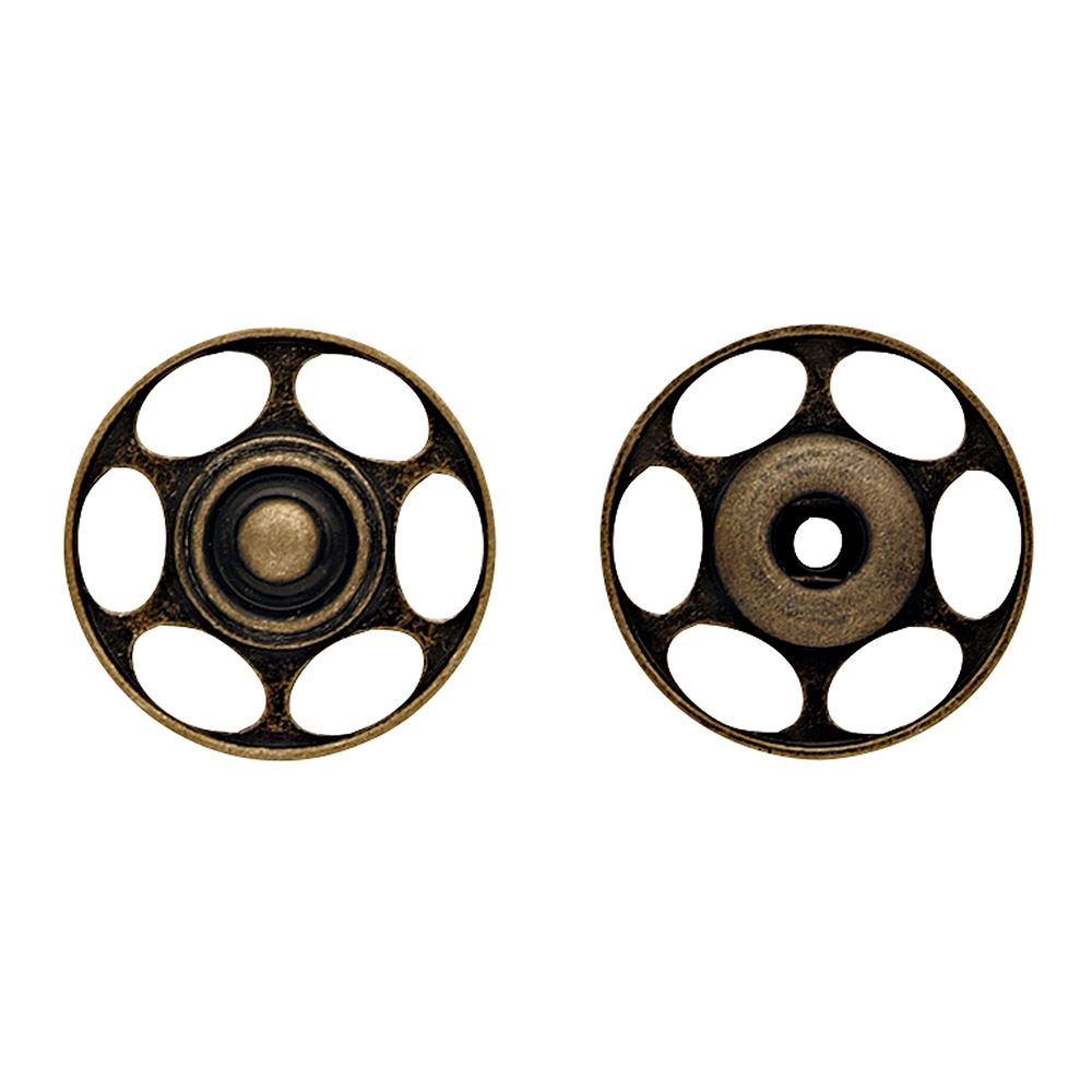 Кнопка пришивная для вязаных изделий латунь ⌀25 мм, 2 шт, под состаренную латунь, Prym 341850