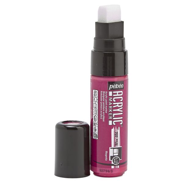 Маркер акриловый Acrylic Marker 5-15 мм, перо плоское 3 шт, пурпурный, Pebeo, 201707