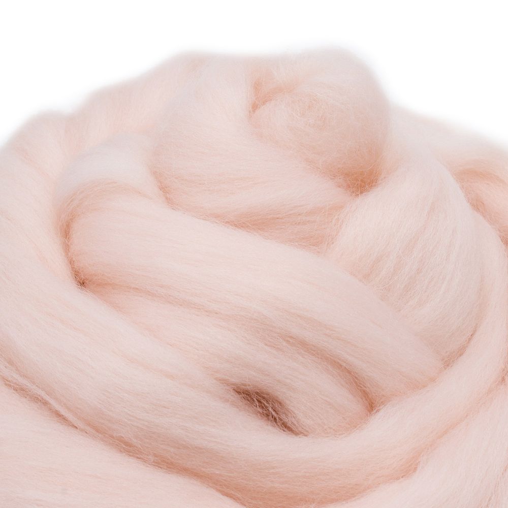 Шерсть для валяния мериносовая тонкая 100%, 100г, 68 чайная роза