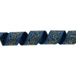Лента (тесьма) жаккардовая 23.0-25.0 мм / 25 метров, синий /под золото, Blitz