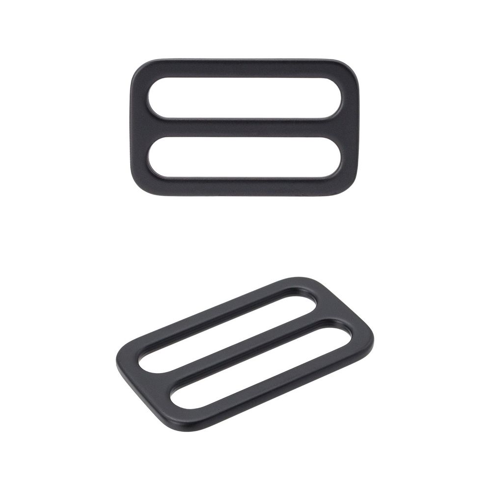 Пряжка регулировочная металл литая плоская 25.0 мм (31х19мм), черный матовый, МВ2343, 6 шт