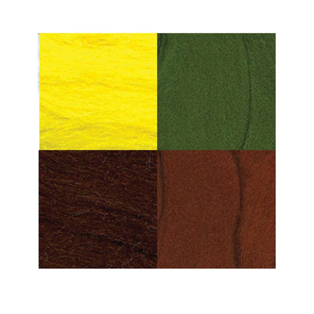 Шерсть для валяния в наборе 4х10 г. ассорти 2, Gamma AFW-040