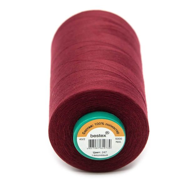 Нитки универсальные Bestex 40/2, 4570 м (5000 ярд) / 1 кат., 247 темно-вишневый