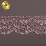 Кружево на сетке 60 мм, 2110 цв.N6615 розовая пудра уп.13.71м, Kruzhevo