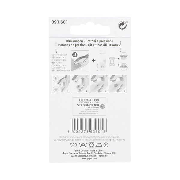 Кнопки ColorSnapsMini имитация стежка, Prym Love, голубой 36 шт, Prym