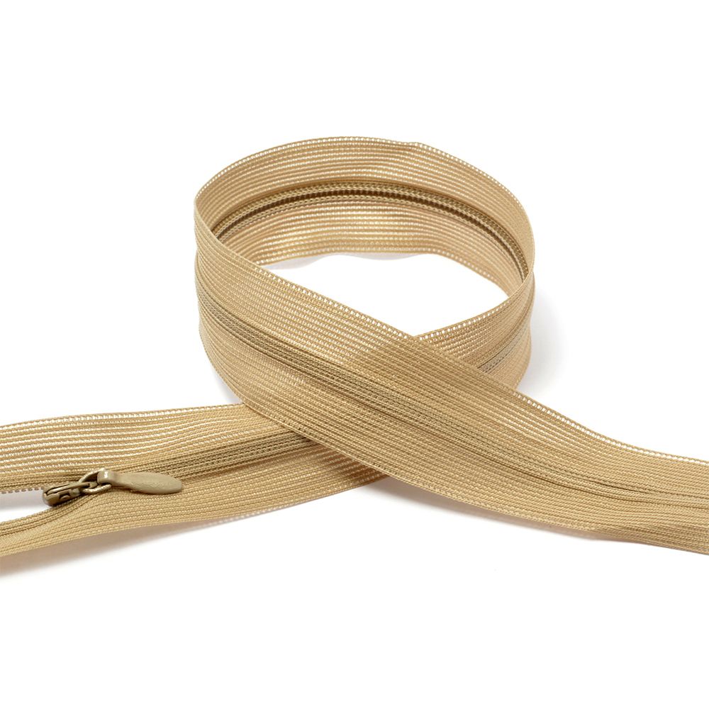 Молния потайная (скрытая) Т3 (3 мм) 1 зам., н/раз., 50 см, цв.S189 песочный, 50 шт, Mzipp Молния потайная (скрытая) Т3 (3 мм) 1 зам., н/раз., 50 см, цв.S189 песочный, 50 шт, Mzipp