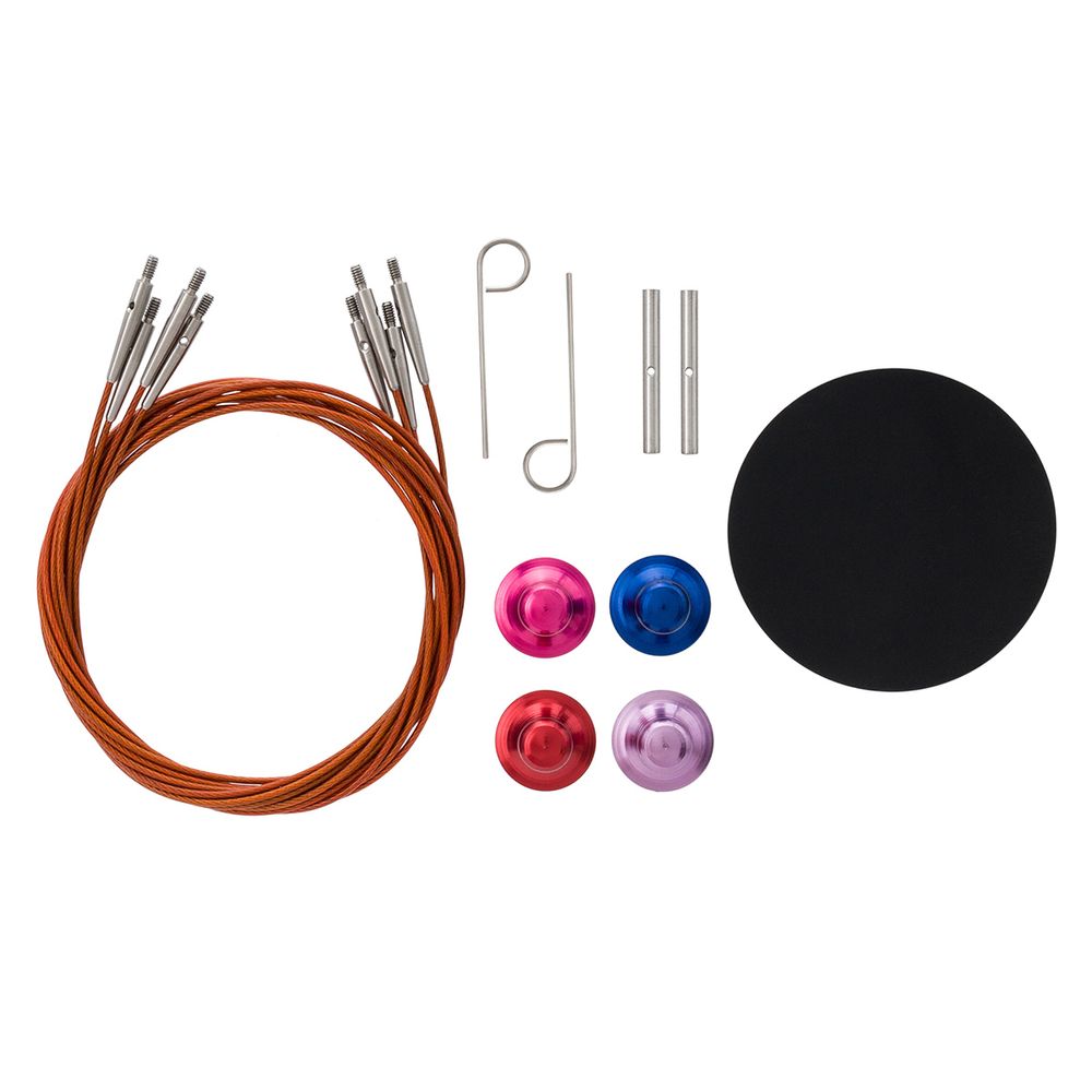 Набор съемных спиц для вязания 10см, 13 размеров (3мм-10мм), цв.красный, алюминий