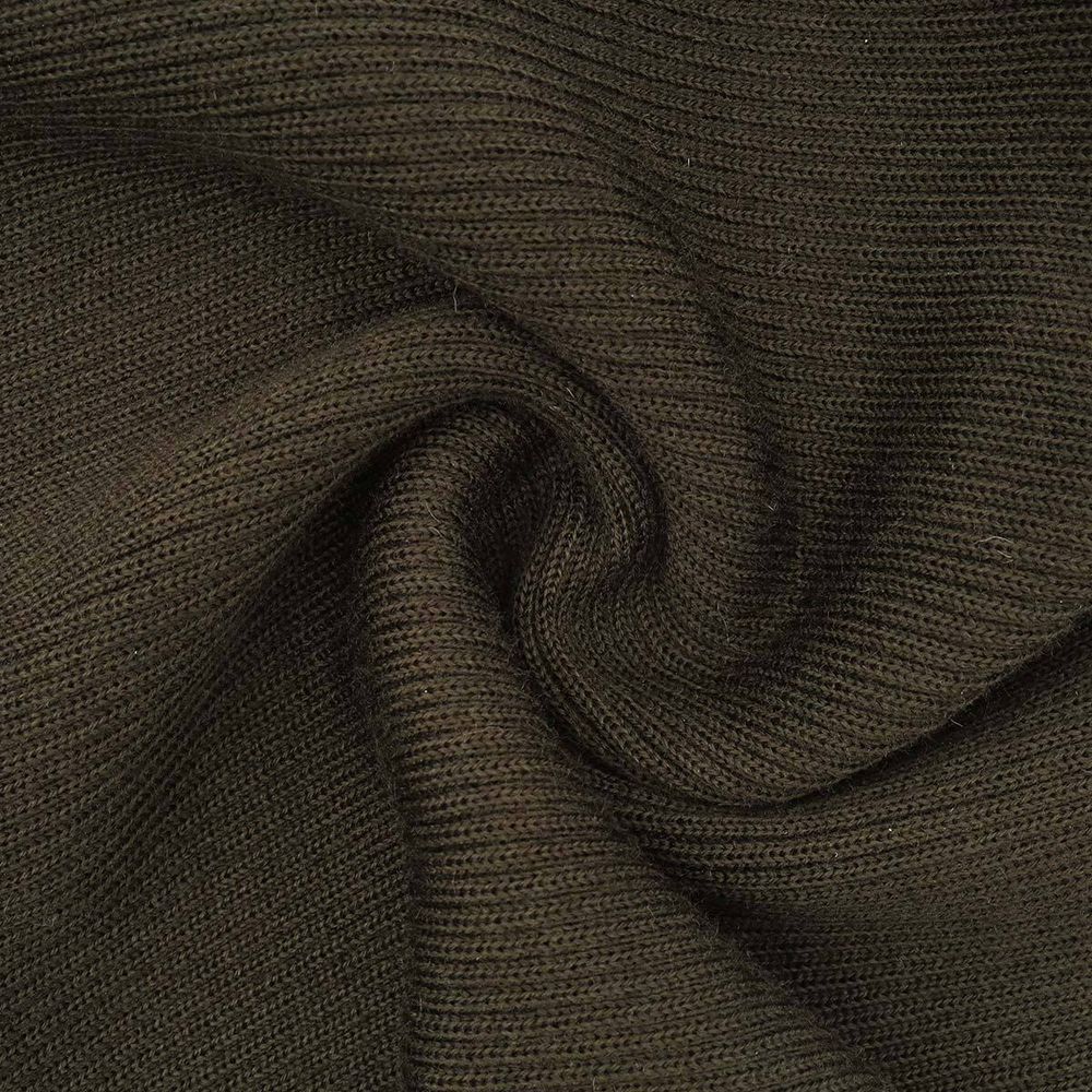 Полотно трикотажное тонкое по кругу (для шапок), 12 кл, 20 см / 2.9 метра, 2 сложения, 369/1 оливковый (хаки)