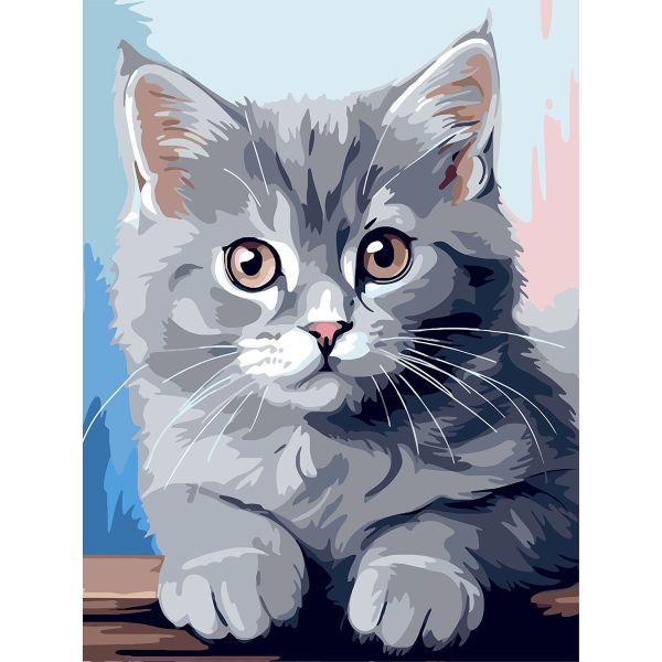 Картина по номерам Cristyle ST010, Серый котенок, 30х40 см