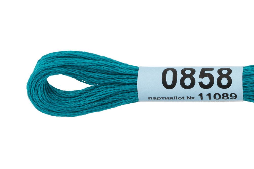 Мулине Gamma 100% хлопок, цв.0858 т.мор.волна, 24 мотка по 8 метров