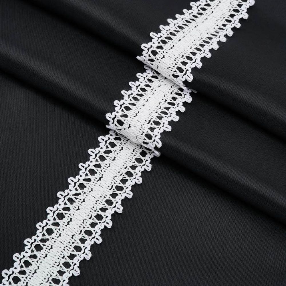 Тесьма отделочная 30 мм / 25 метров, 25% х/б, 53% лен, 22% п/эфир, двухстор., 003 белый, р60004