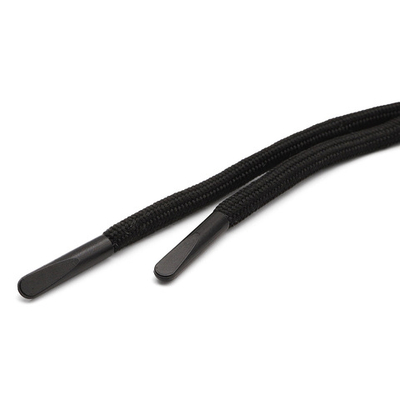 Шнурки круглые с металлическим наконечником 4.0 мм / 100 см, 50 пар (100 шт), черный, 6220-0133