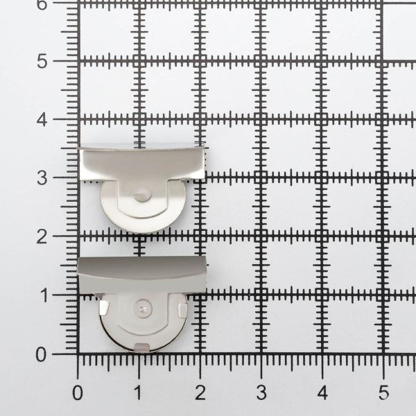Замок застежка для сумки магнитный 20х17х14мм, 2 шт, LMKZ-002 никель