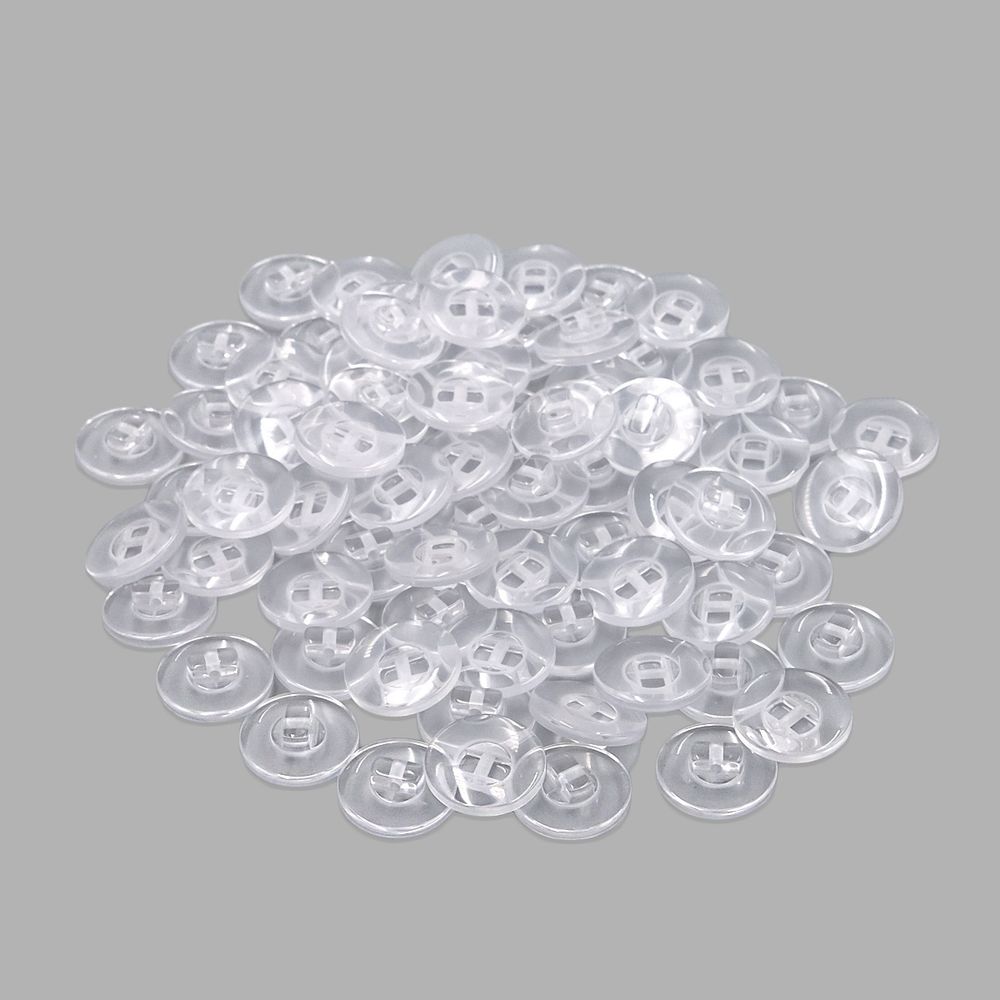 Пуговицы 2 прокола 24L (15мм) (Clear (прозрачный)) NE67, 72 шт