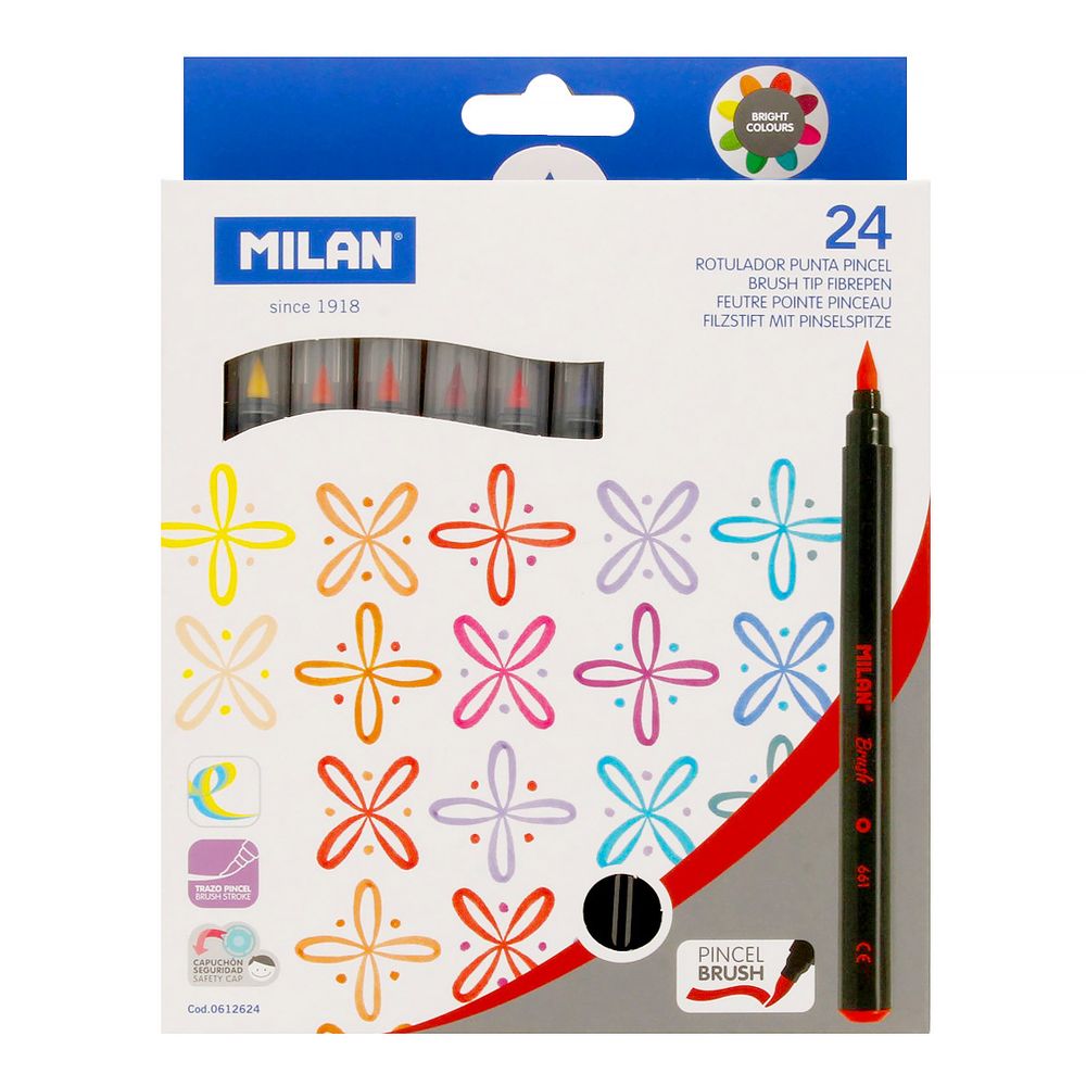 Набор фломастеров-кистей 24 цв, 612624, Milan
