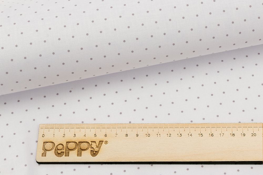 Ткань для пэчворка Peppy Бабушкин сундучок, отрез 50х55 см, 140 г/м², БС-53 горох белый, Peppy