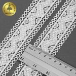 Кружево гипюр (плетёное) 40 мм, матовая нить TBY.0870, цв.белый уп.13.71м, Kruzhevo