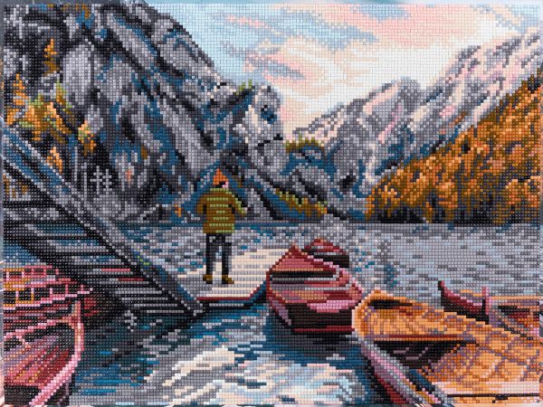 Алмазная (кристальная) мозаика Фрея, Горный причал 40х30 см