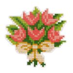 Алмазная (кристальная) мозаика Фрея, магнит Букетик, 8,5х8,5 см