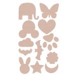 Набор заплаток самоклеящихся фигурных, ткань, 145x245мм (бежевый (beige)), AC05