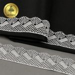 Кружево гипюр (плетёное) 45 мм, диз. 148, цв.04 св.серый, уп. 9 м, Kruzhevo