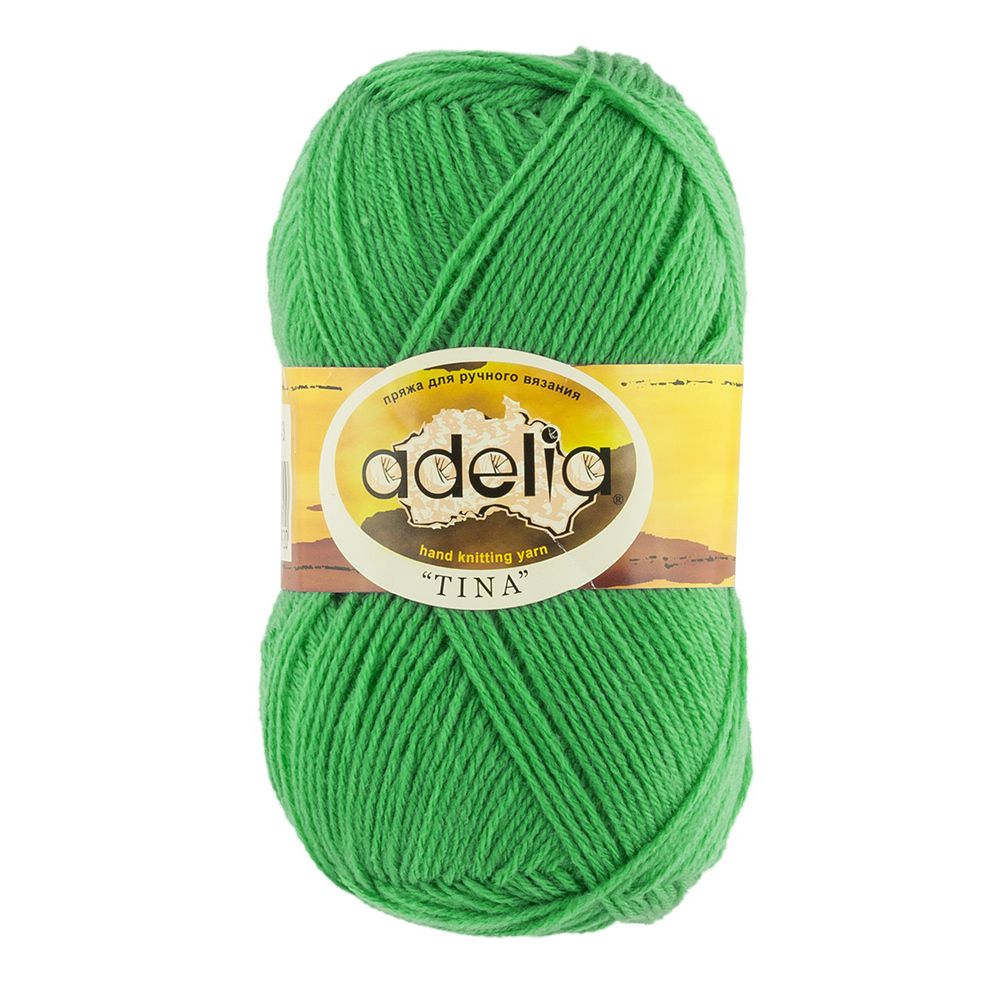 Пряжа Adelia Tina / уп.5 мот. по 100г, 308м, 065 яр.зеленый