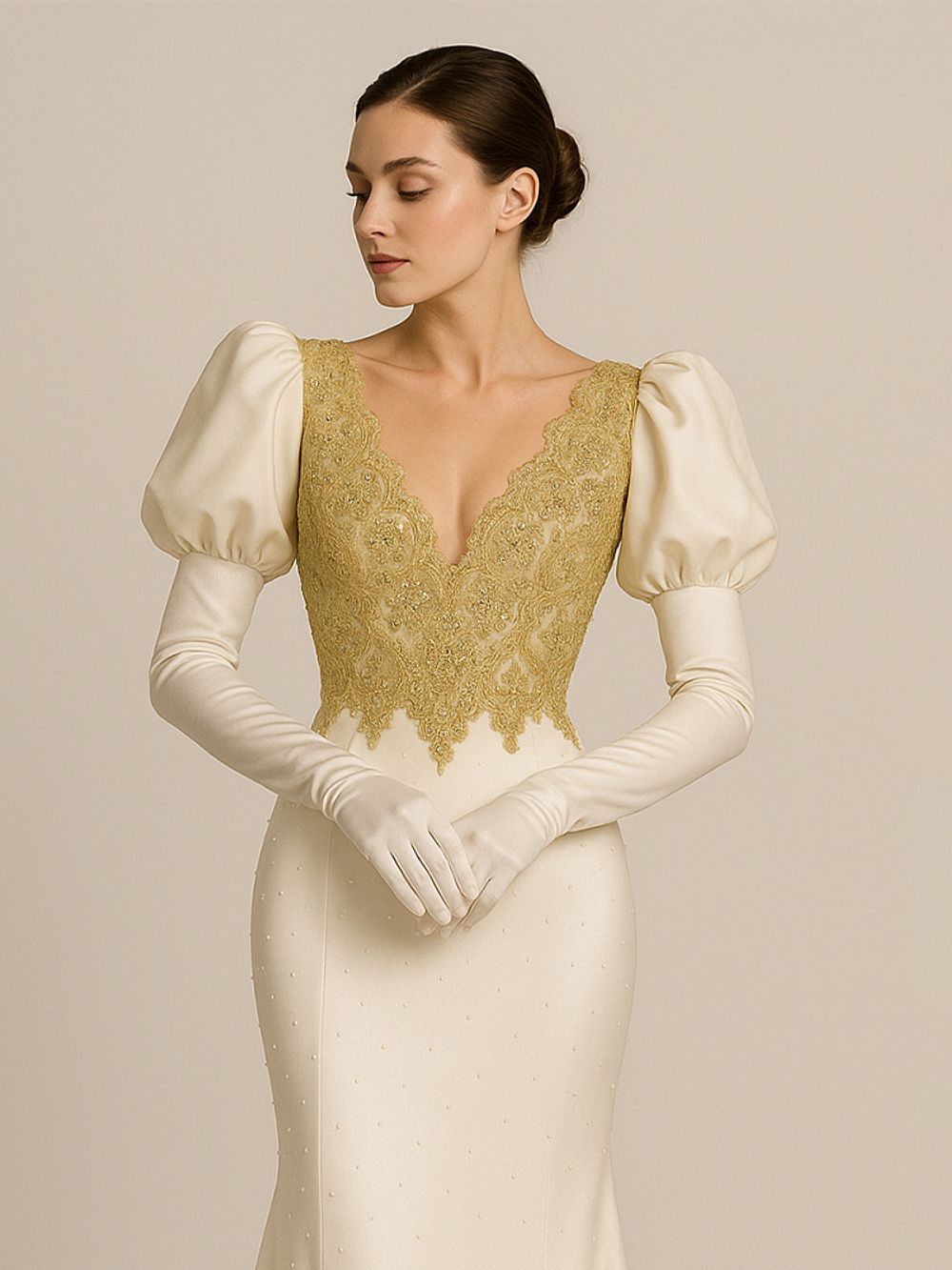 Кружево на сетке 110 мм / 2 метра, с пайетками, TBY G1232, цв.золото, Kruzhevo