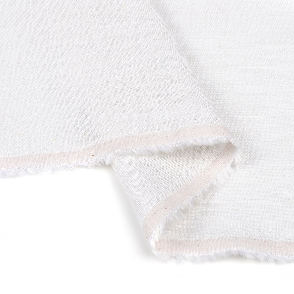 Льняная ткань 190 г/м², 140 см, в нарезке, цв. 21 белый, 10 метров /TOS/