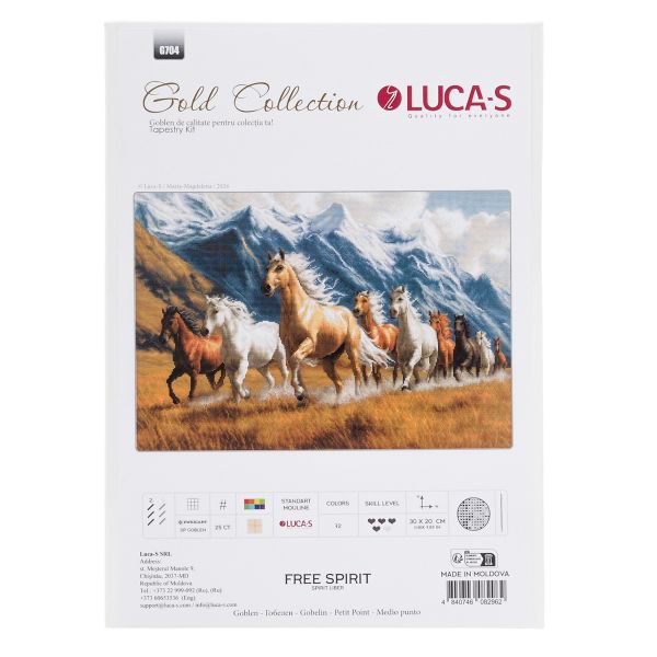 Набор для вышивания нитками Luca-S G704, гобелен Дух свободы, 30х20см