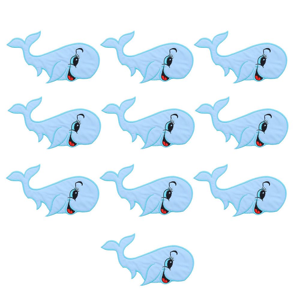 Термоаппликация Кит, 117х96мм 10 шт (голубой), 130061