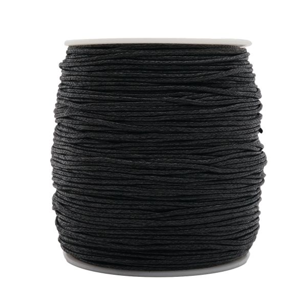 Шнур вощеный ⌀1.0 мм / 100 метров, 0371-9002 (С580 черный)