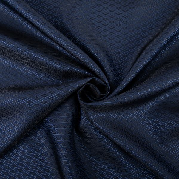 Ткань подкладочная (таффета) с рисунком 96 г/м², 100х145 см, 105 т.синий (абстрактный), Gamma JTR