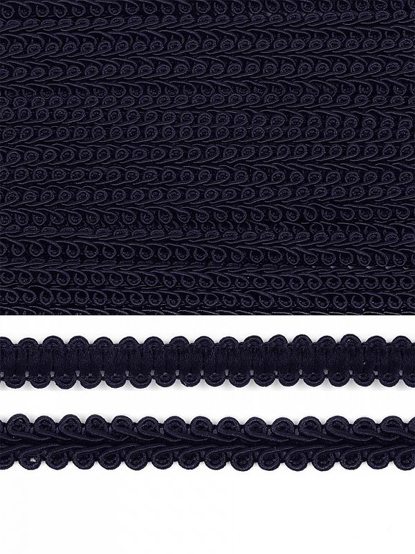 Тесьма в стиле шанель плетеная 12 мм / 9 метров, 0384-0016, F330 т.синий