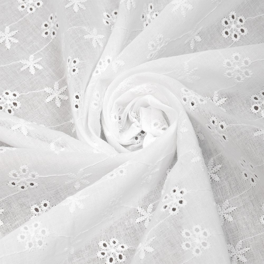 Ткань шитьё (прошва) 100 г/м², 150 см / 2 метра, TBY.Emb.1 белый