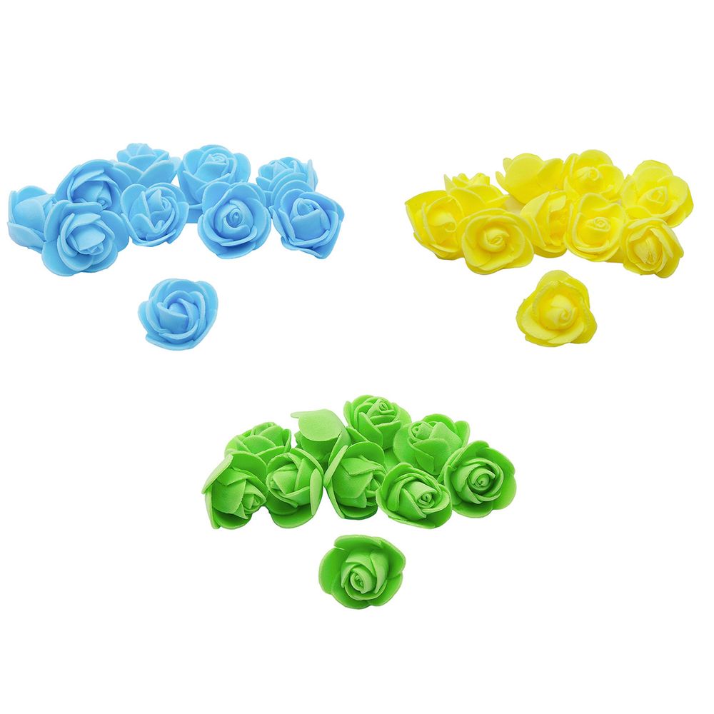 Цветочек-розочка из фоамирана 38 мм, микс №15, 3 цвета, 30 шт
