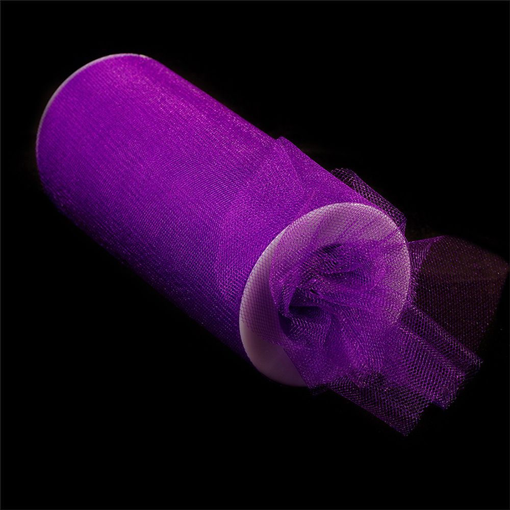 Фатин средней жесткости в шпульках блестящий,100% нейлон, C шир.150мм цв.12 фиолетовый, 22.86м
