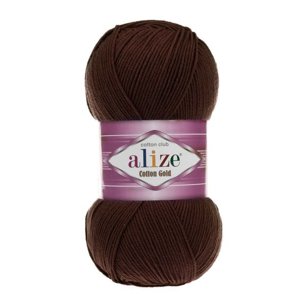 Пряжа Alize (Ализе) Cotton Gold / уп.5 мот. по 100 г, 330м, 026 коричневый A