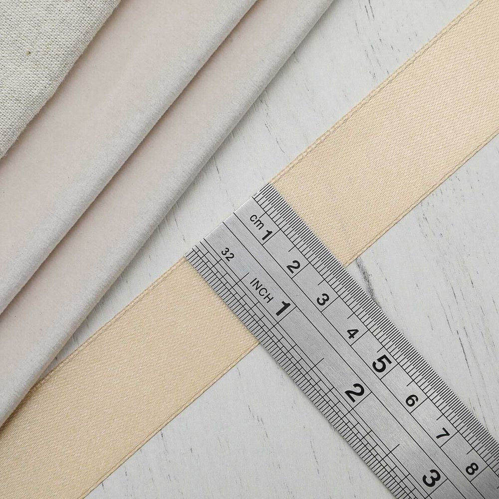 Лента атласная 1-сторонняя 25.0 мм / 22.86±1 метров, 054 золотисто-бежевый, Globus