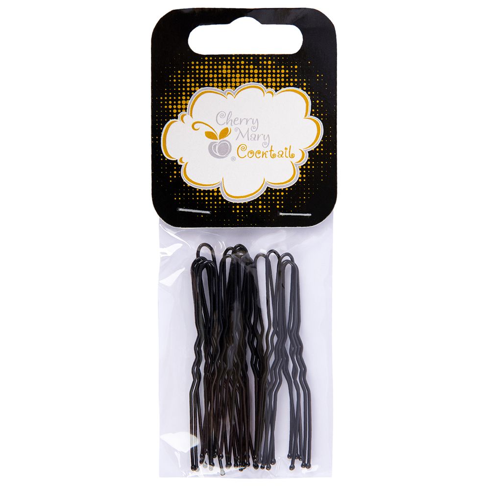 Набор шпилек для волос 6 см, 100 шт (5х20 шт), №01 чёрный, Cherry Mary VZ07030