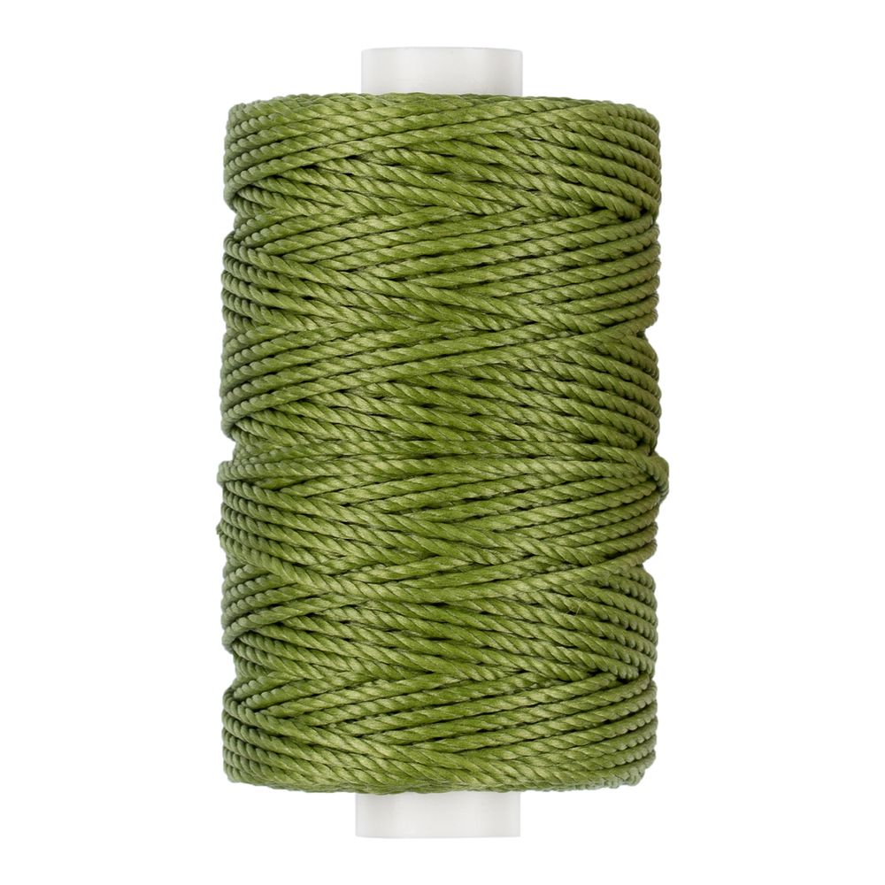 Нитки для кожи вощёные (полиэстер) 40 м, 011 зеленый, LC-006, Промысел